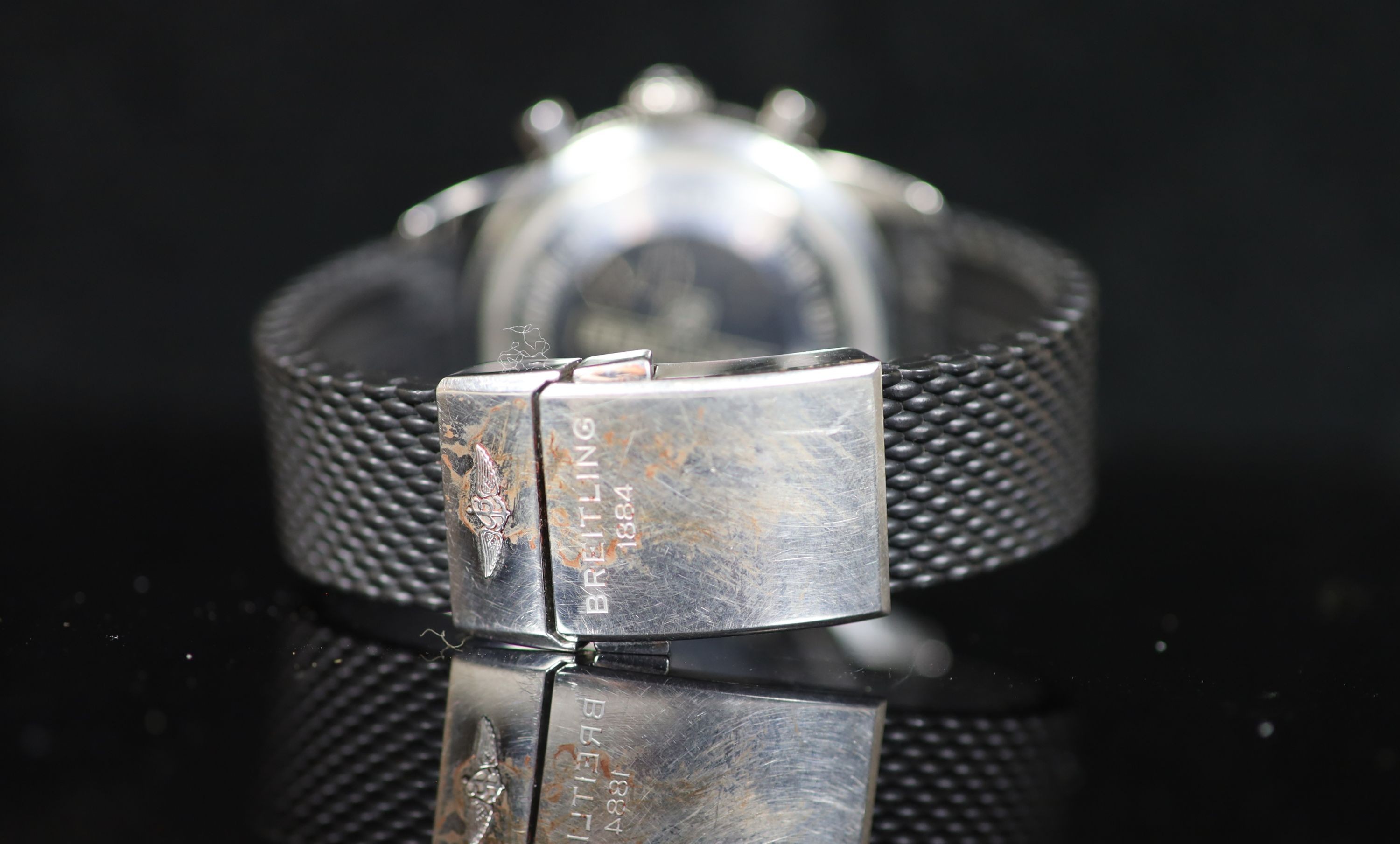 A gentleman's modern stainless steel Breitling Super Ocean automatic wrist watch